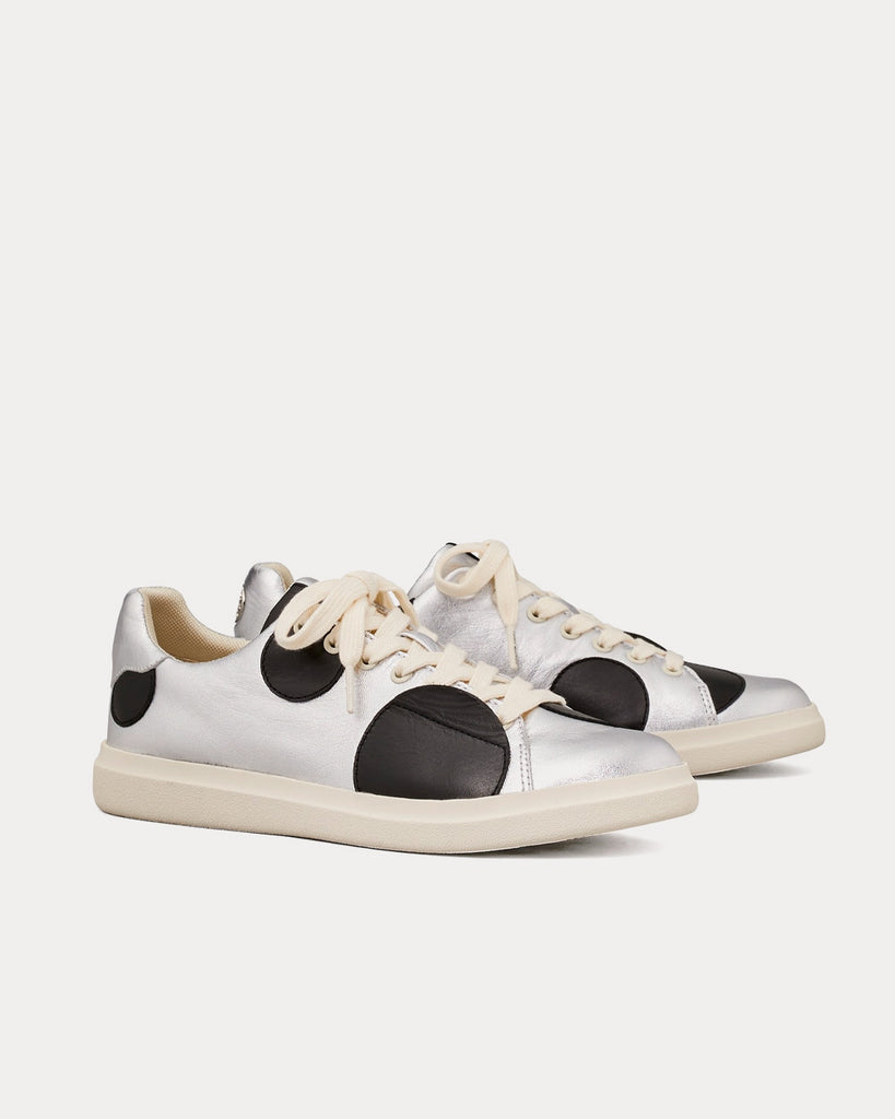 Tory Burch Clover Metallic Low-Top Court Sneakers