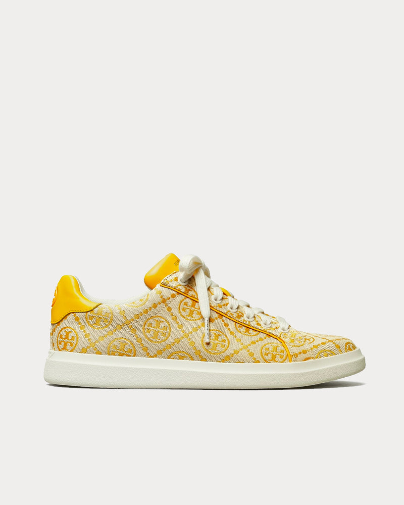 Tory Burch T Monogram Goldfinch Low Top Sneakers - 1