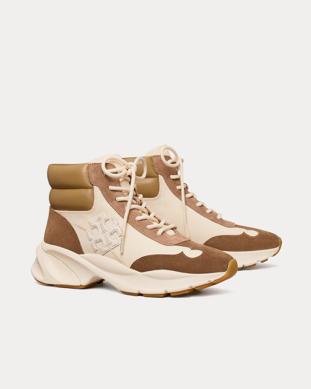 Tory Burch Good Luck Hiker Cream / Oakwood High Top Sneakers - 2