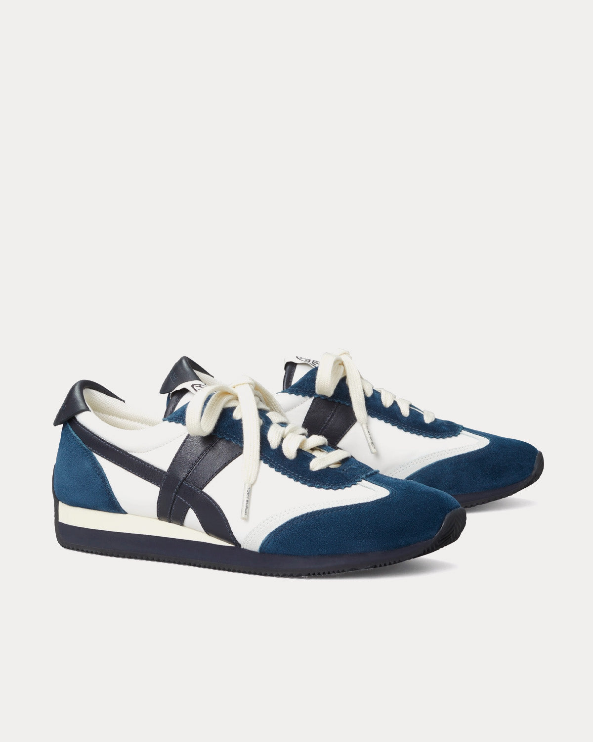 Tory burch sneakers snow white with navy store sea