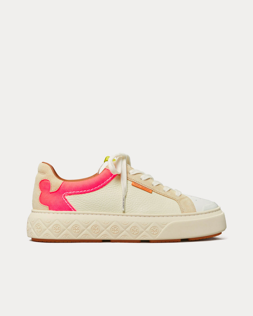 Tory Burch Ladybug New Cream / Flourescent Pink / Light G Low Top