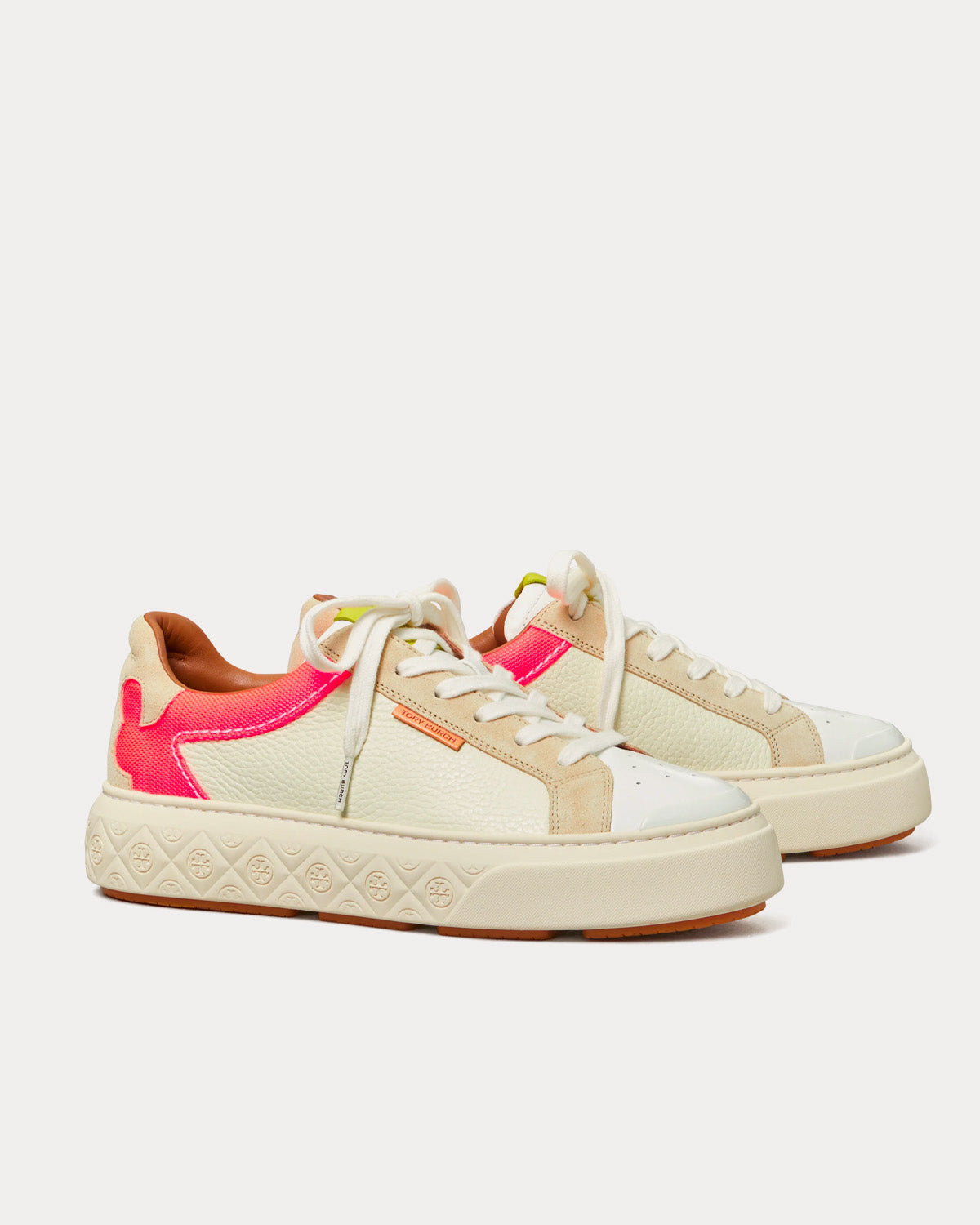 Tory Burch Ladybug New Cream / Flourescent Pink / Light G Low Top Sneakers - 3