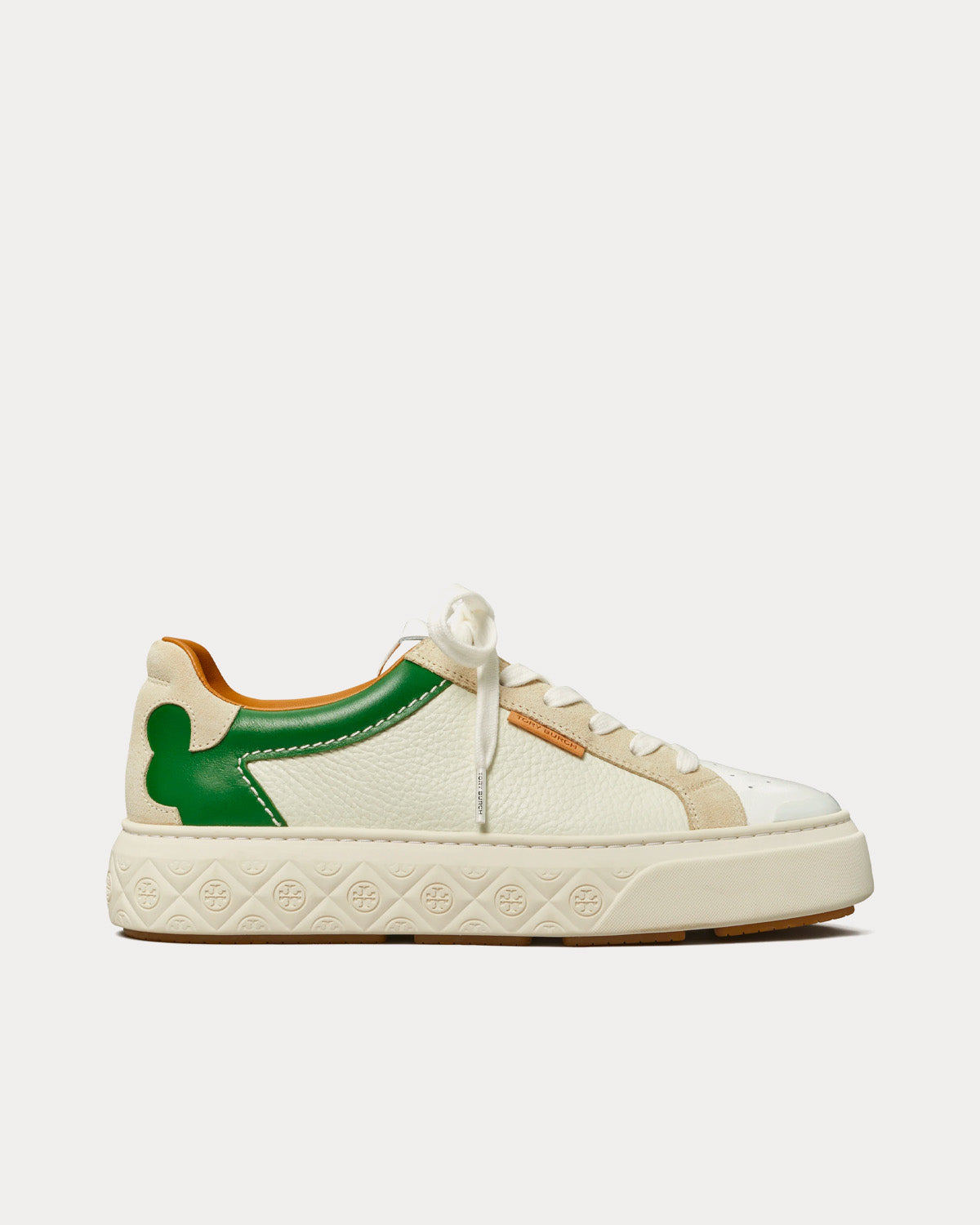 Tory Burch Ladybug White / Cream / Green Ray Low Top Sneakers - 1