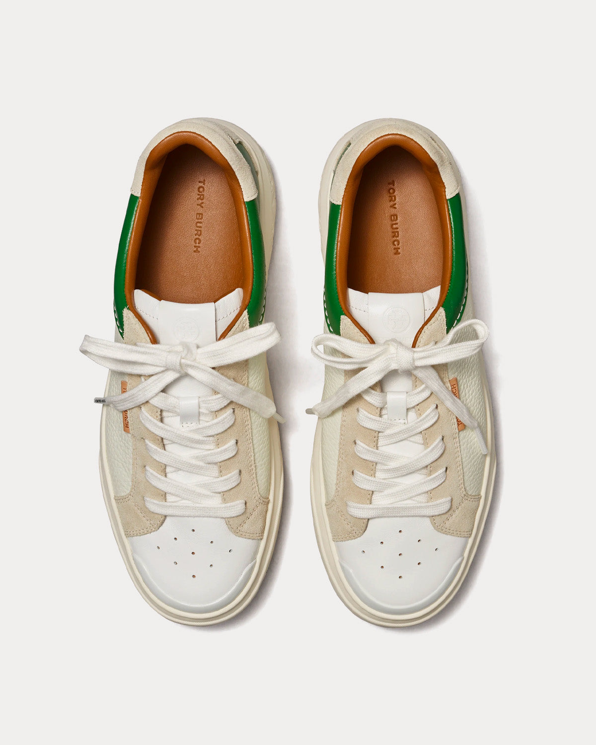 Tory Burch Ladybug White / Cream / Green Ray Low Top Sneakers - 2