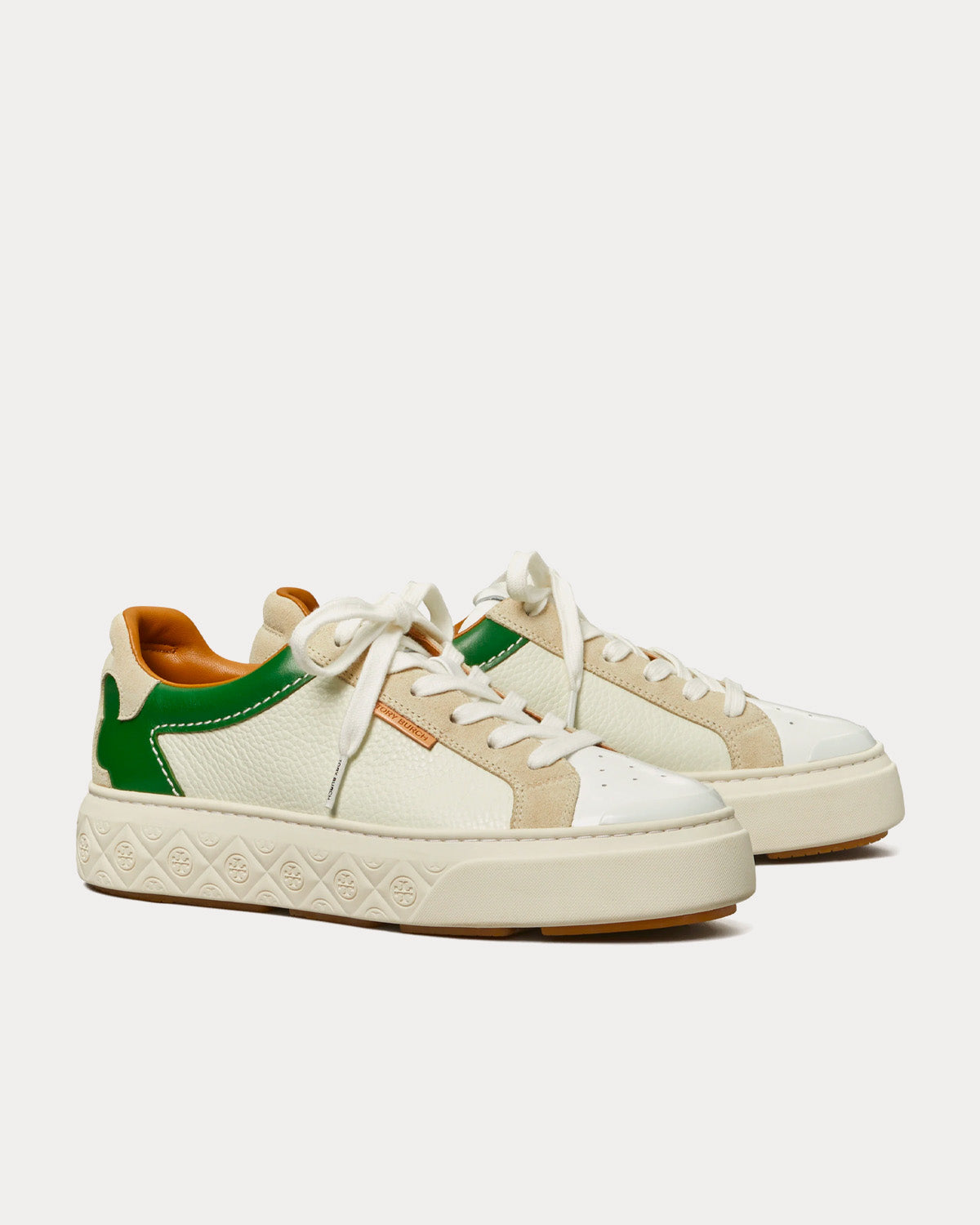 Tory Burch Ladybug White / Cream / Green Ray Low Top Sneakers - 3