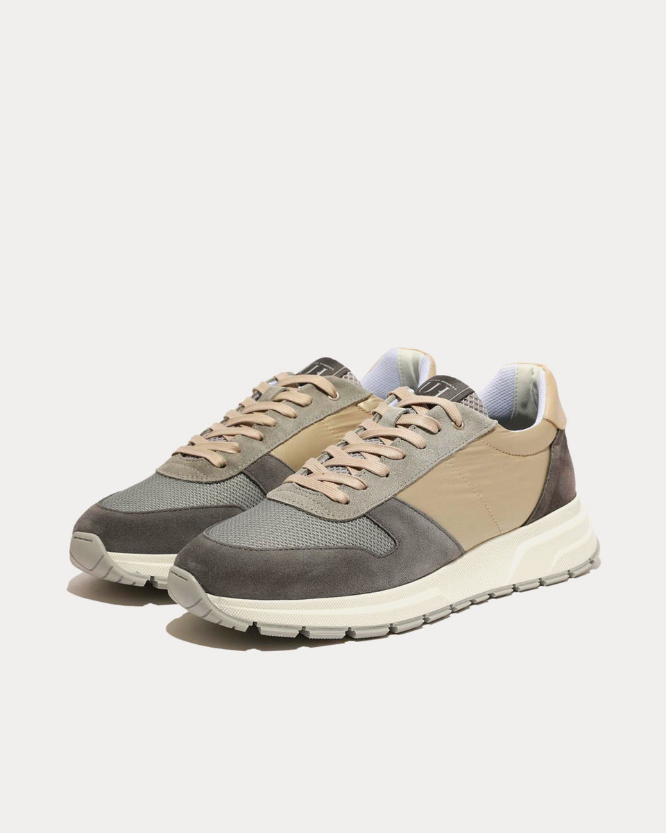 Unlike Humans UHF04 Runner Nylon & Mesh Grey / Beige Low Top Sneakers ...