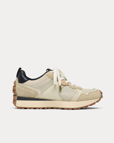 Uterqüe Contrast Coloured Beige Low Top Sneakers