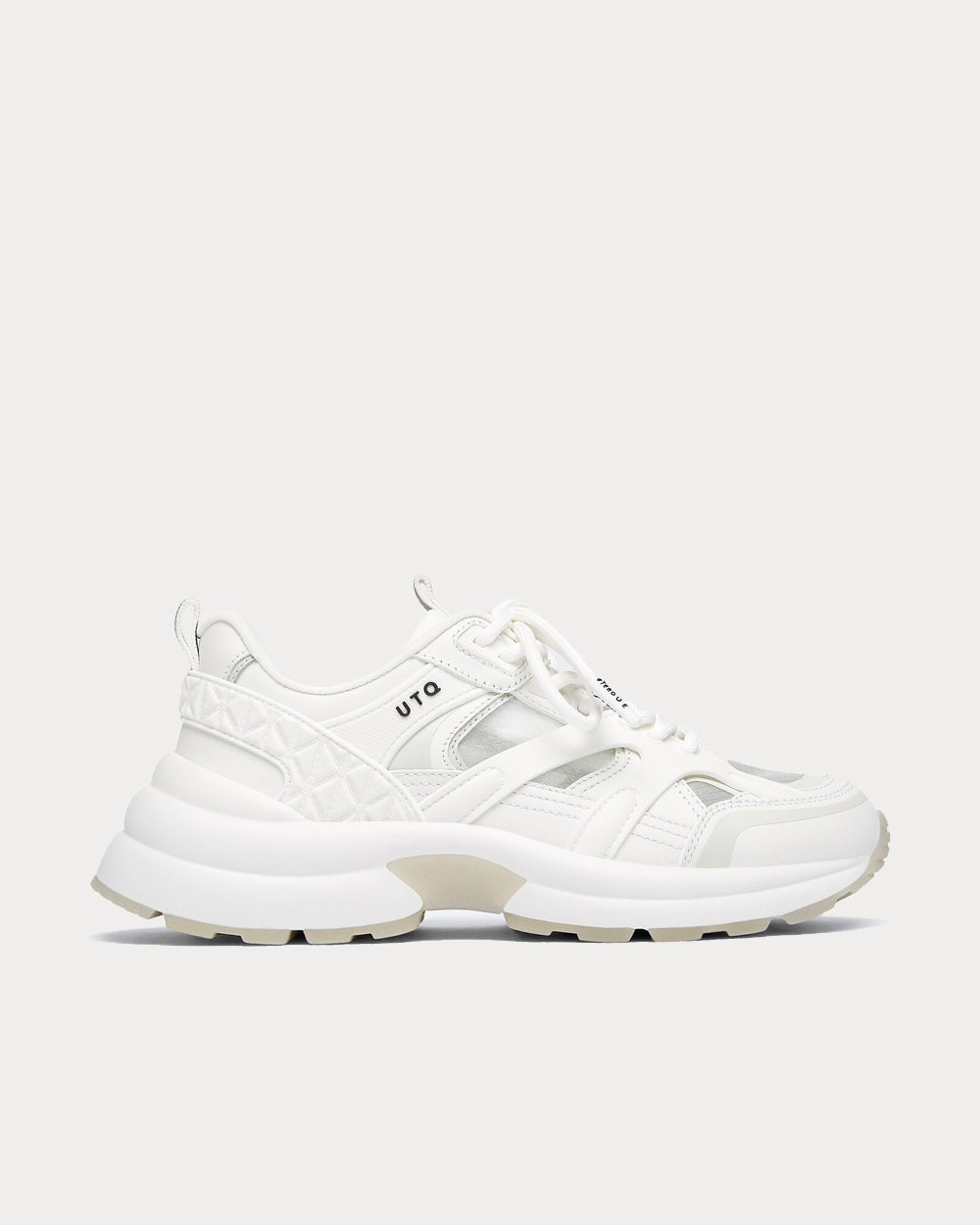 Uterqüe Technical White Low Top Sneakers - 1