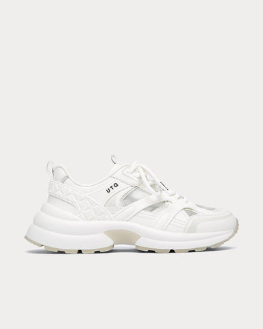 Uterqüe Technical White Low Top Sneakers