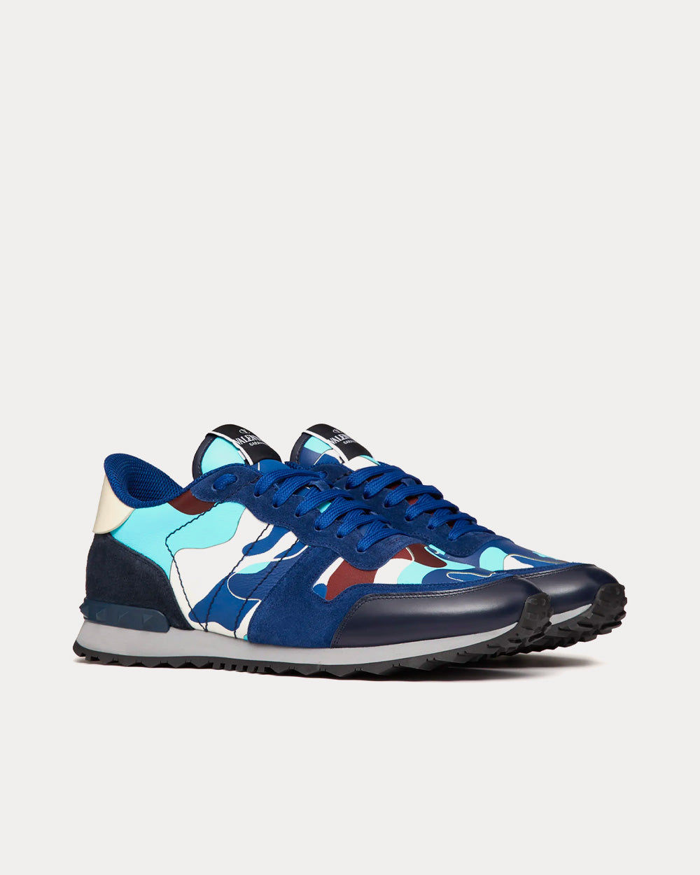 Valentino Camouflage Rockrunner Blue / Light Blue / Cherry Low Top Sneakers - 3