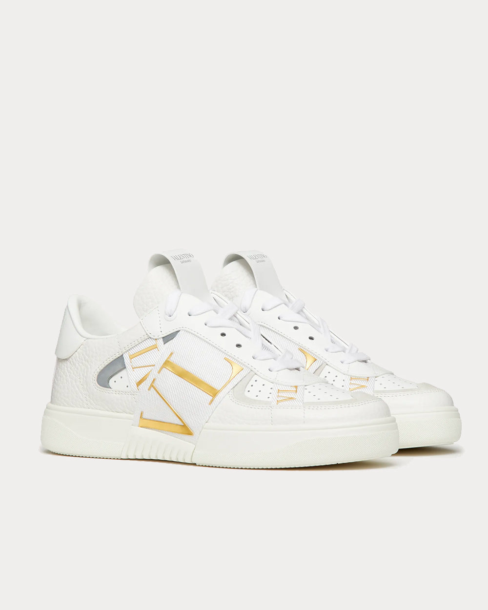 Valentino VL7N Calfskin With Bands White / Antique Brass  Low Top Sneakers - 2