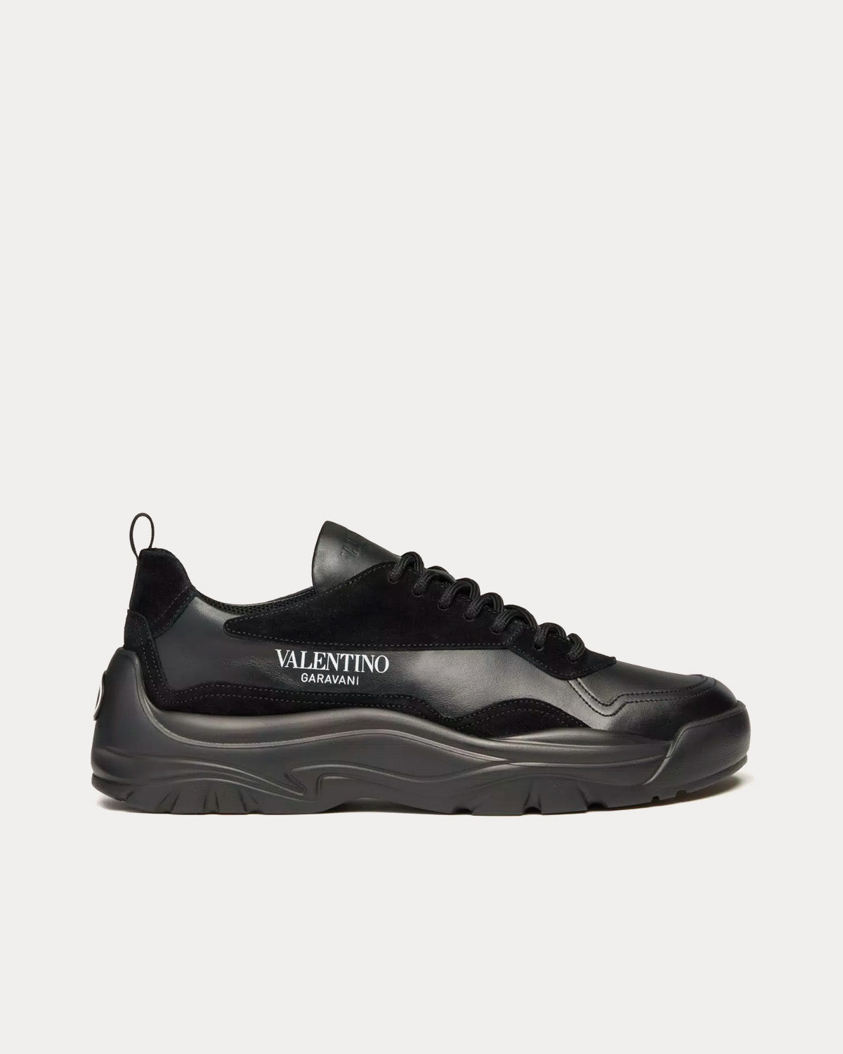 Valentino Gumboy Calfskin Black Low Top Sneakers - 1