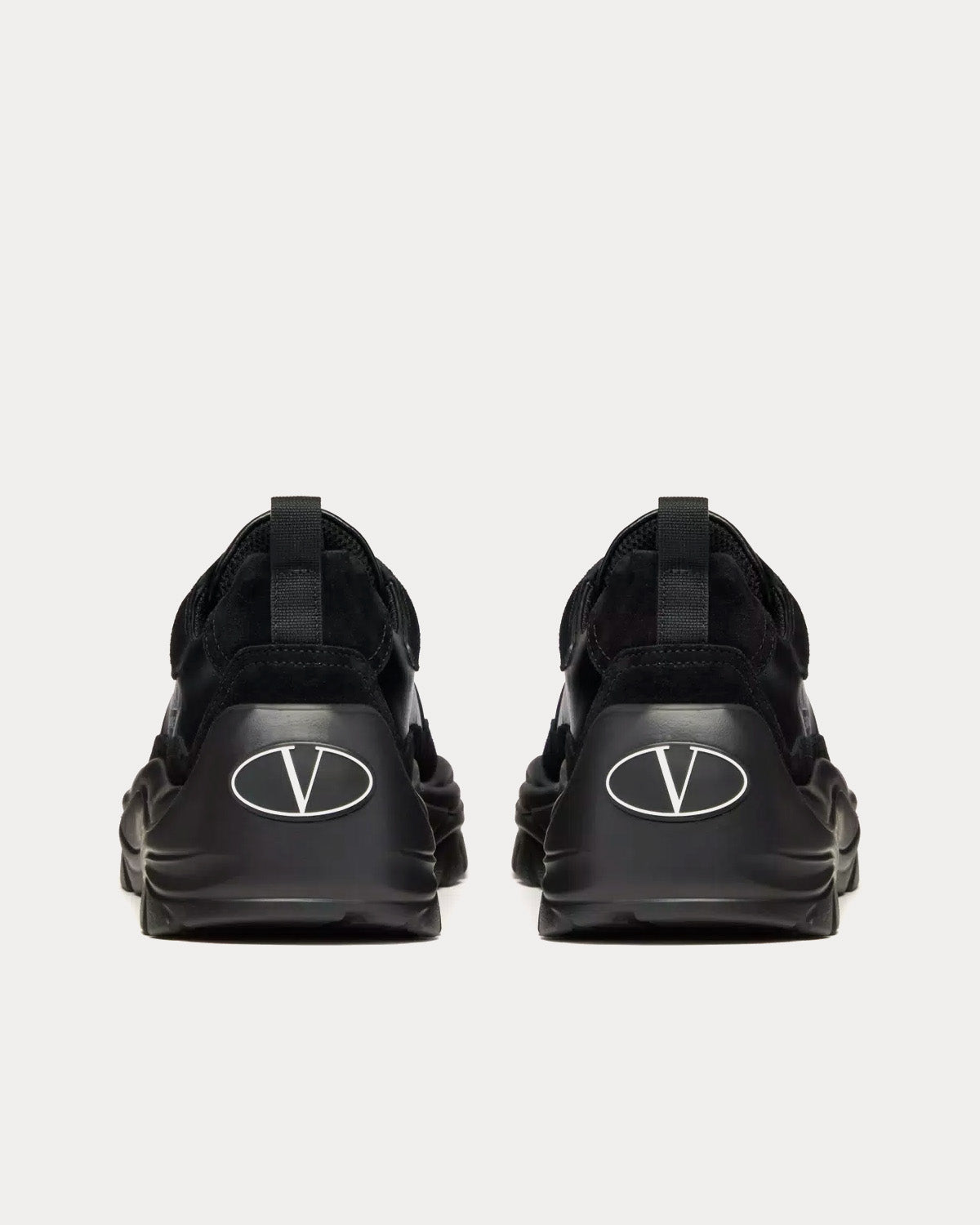 Valentino Gumboy Calfskin Black Low Top Sneakers - 4