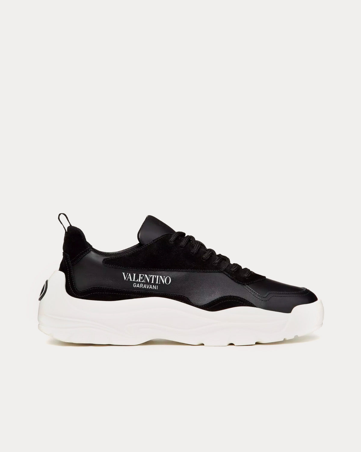 Valentino Gumboy Calfskin Black / White Low Top Sneakers - 1