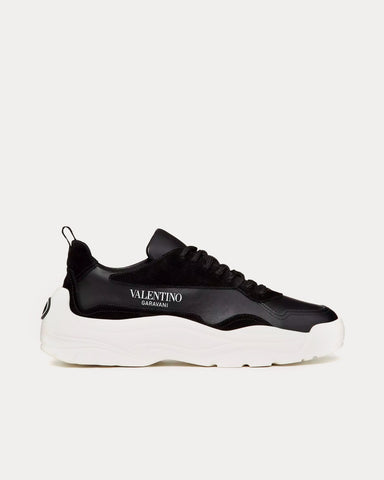 Valentino Gumboy Calfskin Black / White Low Top Sneakers