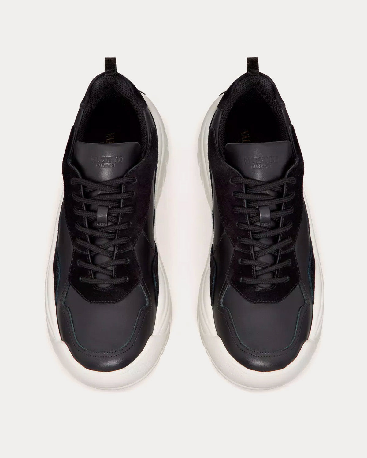 Valentino Gumboy Calfskin Black / White Low Top Sneakers - 2