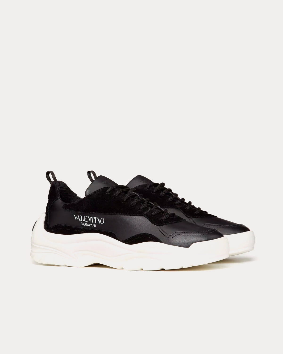 Valentino Gumboy Calfskin Black / White Low Top Sneakers - 3