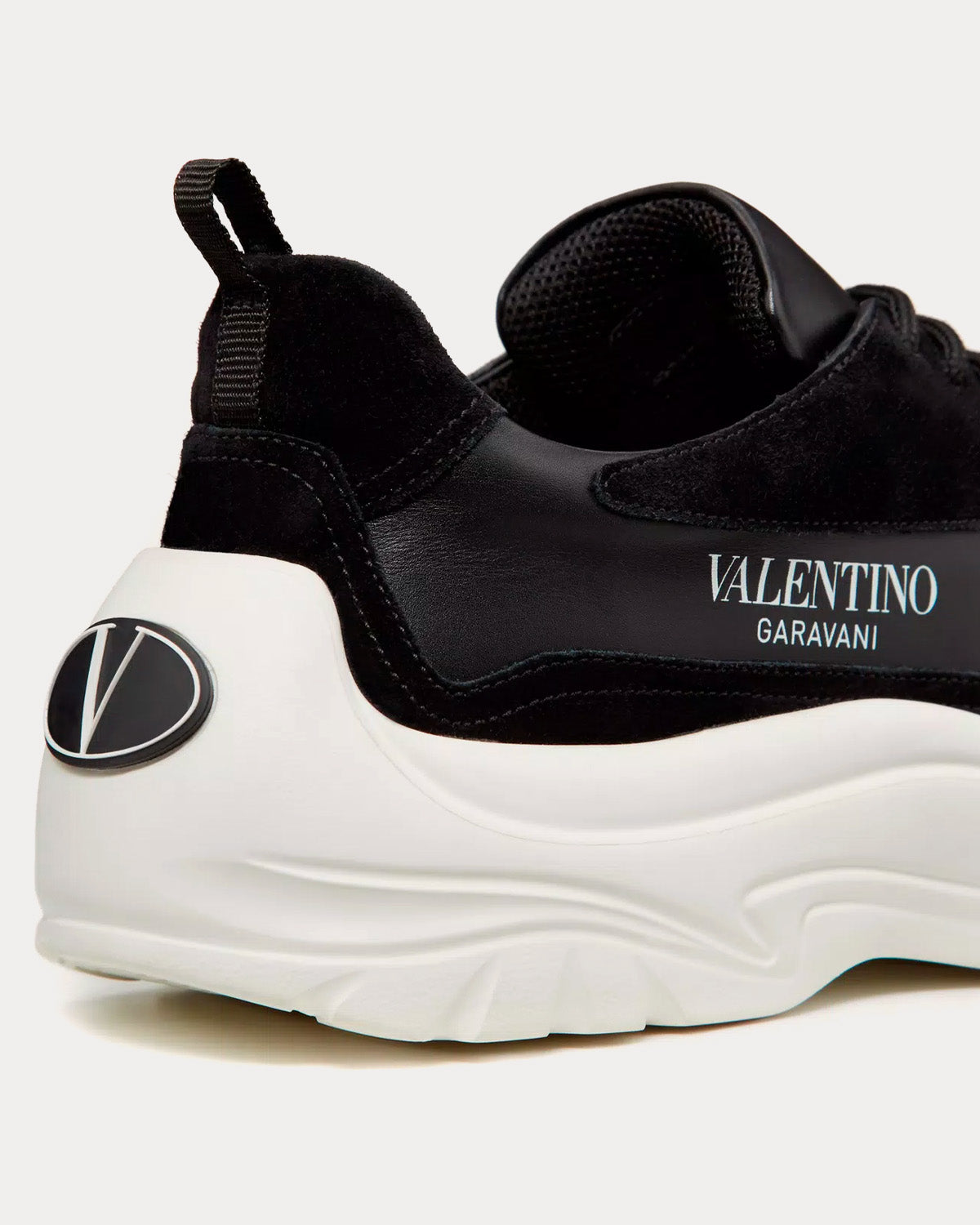 Valentino Gumboy Calfskin Black / White Low Top Sneakers - 5