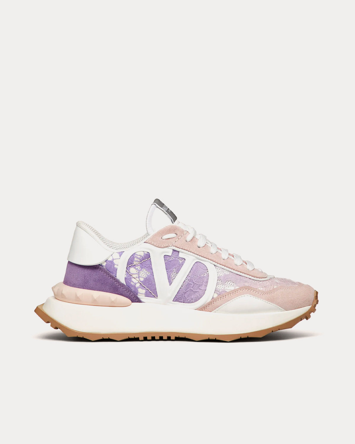 Valentino Lacerunner Lace & Mesh Wisteria Low Top Sneakers - 1