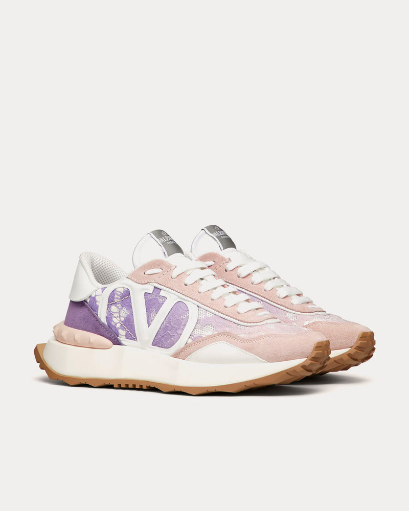 Valentino Lacerunner Lace & Mesh Wisteria Low Top Sneakers - 3