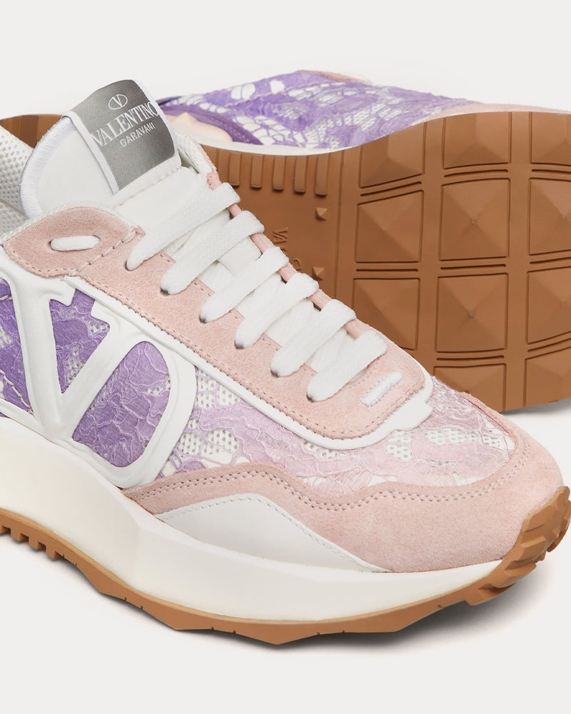 Valentino Lacerunner Lace & Mesh Wisteria Low Top Sneakers - 5