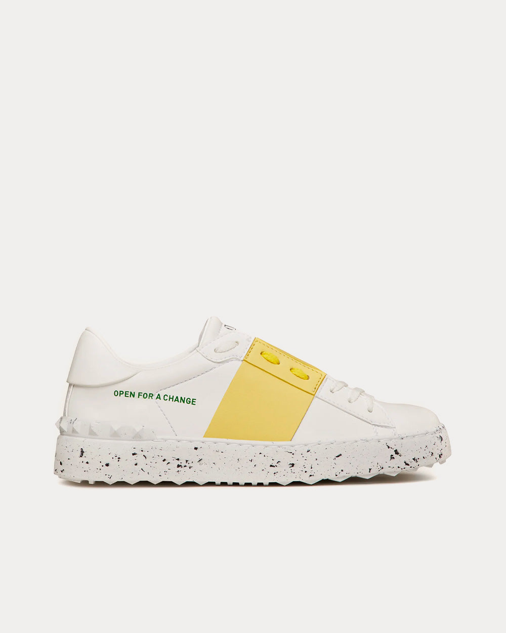 Valentino Open For A Change Bio-Based Material White / Lemon Cream Low Top Sneakers - 1