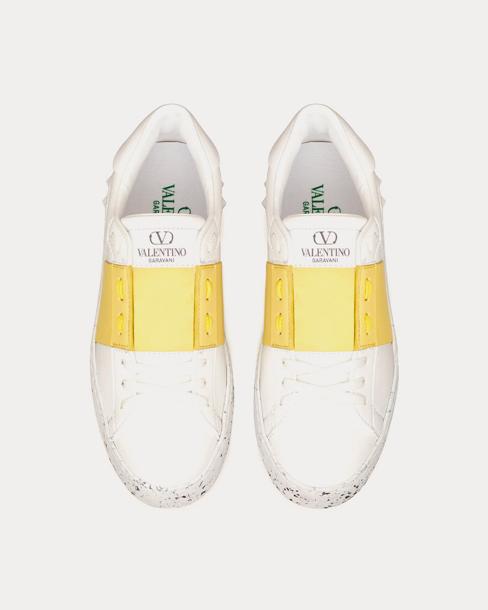 Valentino Open For A Change Bio-Based Material White / Lemon Cream Low Top Sneakers - 2