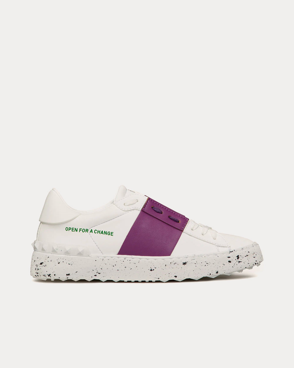 Valentino Open For A Change Bio-Based Material White / Sunset Purple Low Top Sneakers - 1