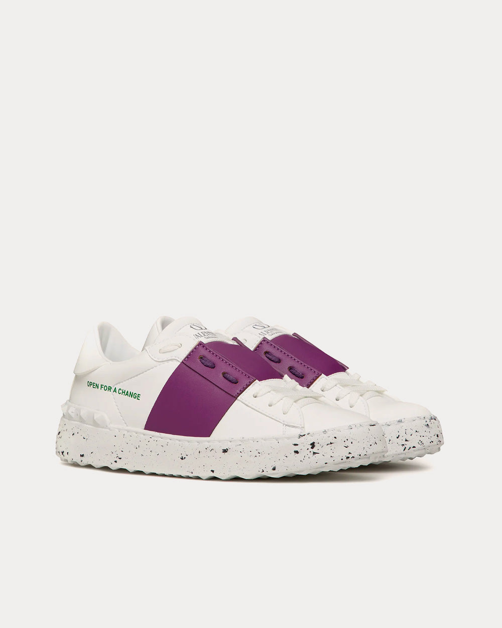 Valentino Open For A Change Bio-Based Material White / Sunset Purple Low Top Sneakers - 3