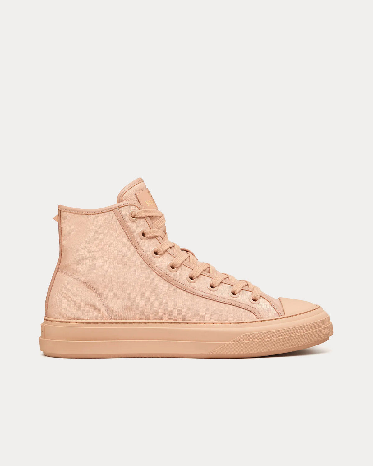 Valentino Totaloop Nylon / Leather Beige High Top Sneakers - 1