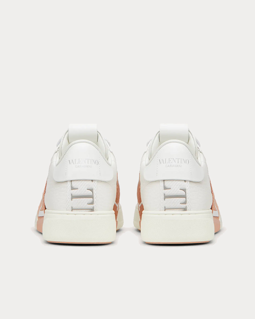 Valentino VL7N Banded Calfskin White & Pink Low Top Sneakers - 4