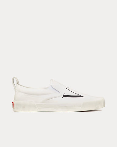 Valentino VLTN Fabric White / Black Slip On Sneakers