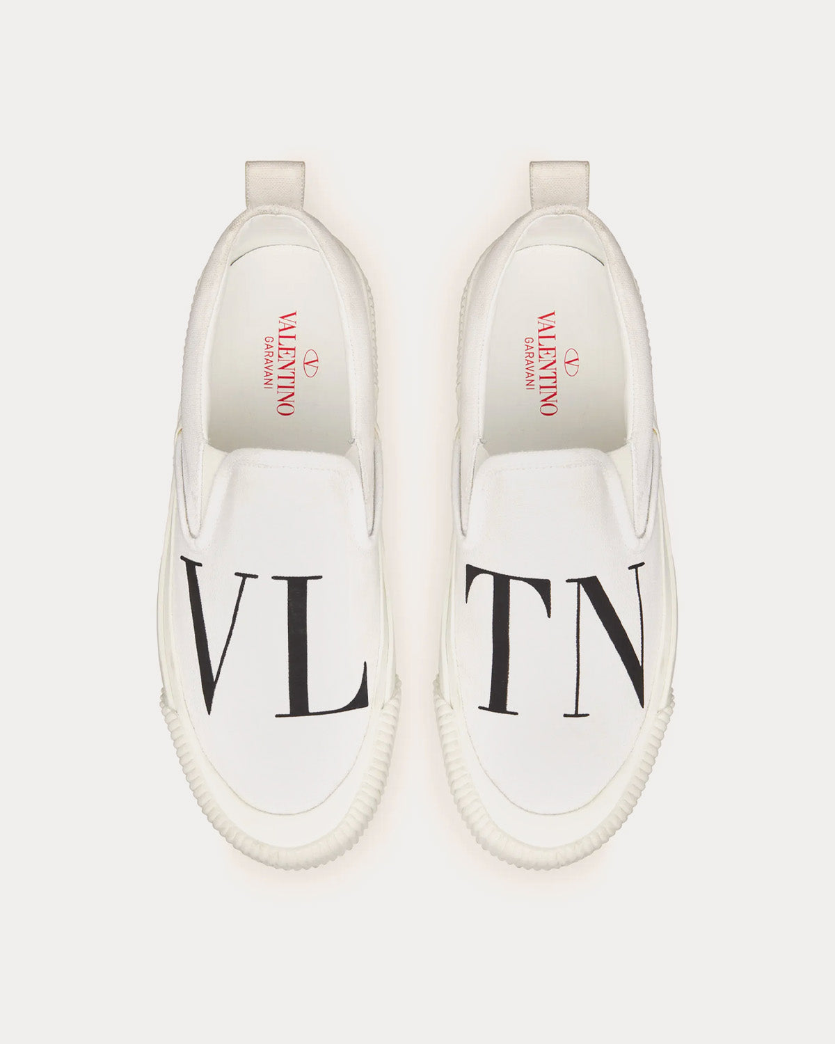 Valentino VLTN Fabric White / Black Slip On Sneakers - 2