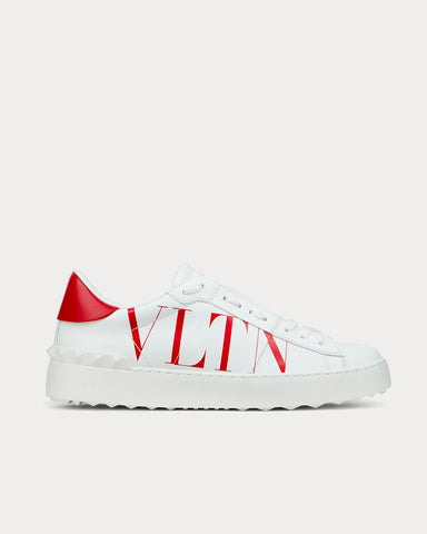 Valentino VLTN Open Sneaker in Calfskin Leather White / Pure Red  Low Top Sneakers