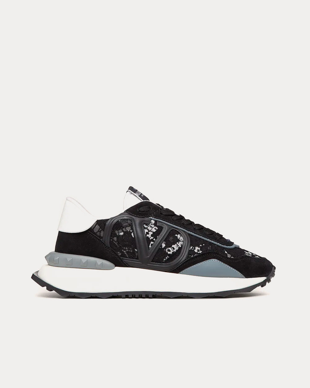 Valentino Lacerunner Black / Pastel Grey / Stone Low Top Sneakers - 1