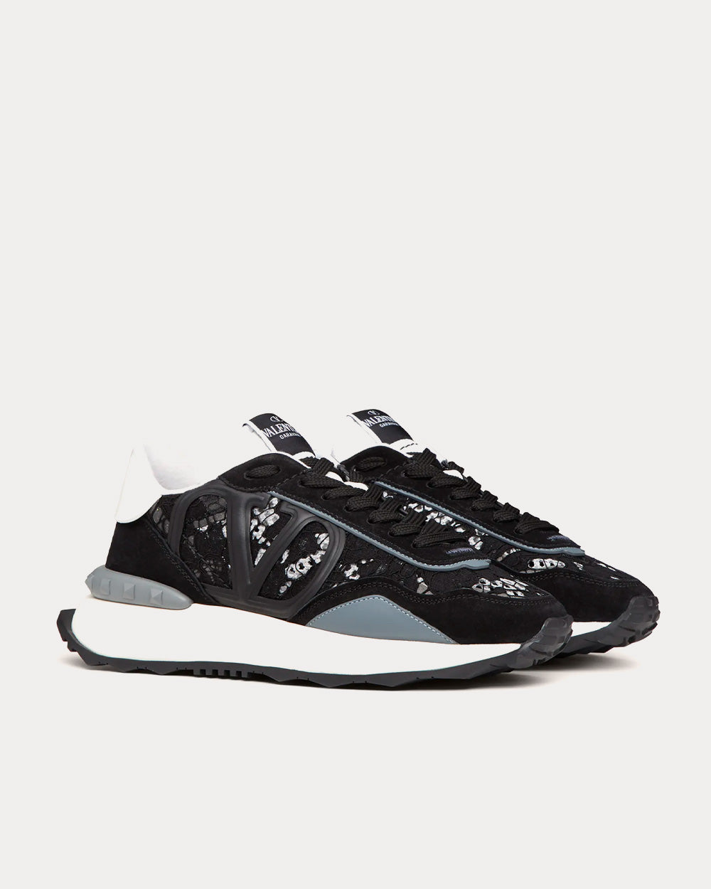 Valentino Lacerunner Black / Pastel Grey / Stone Low Top Sneakers - 3