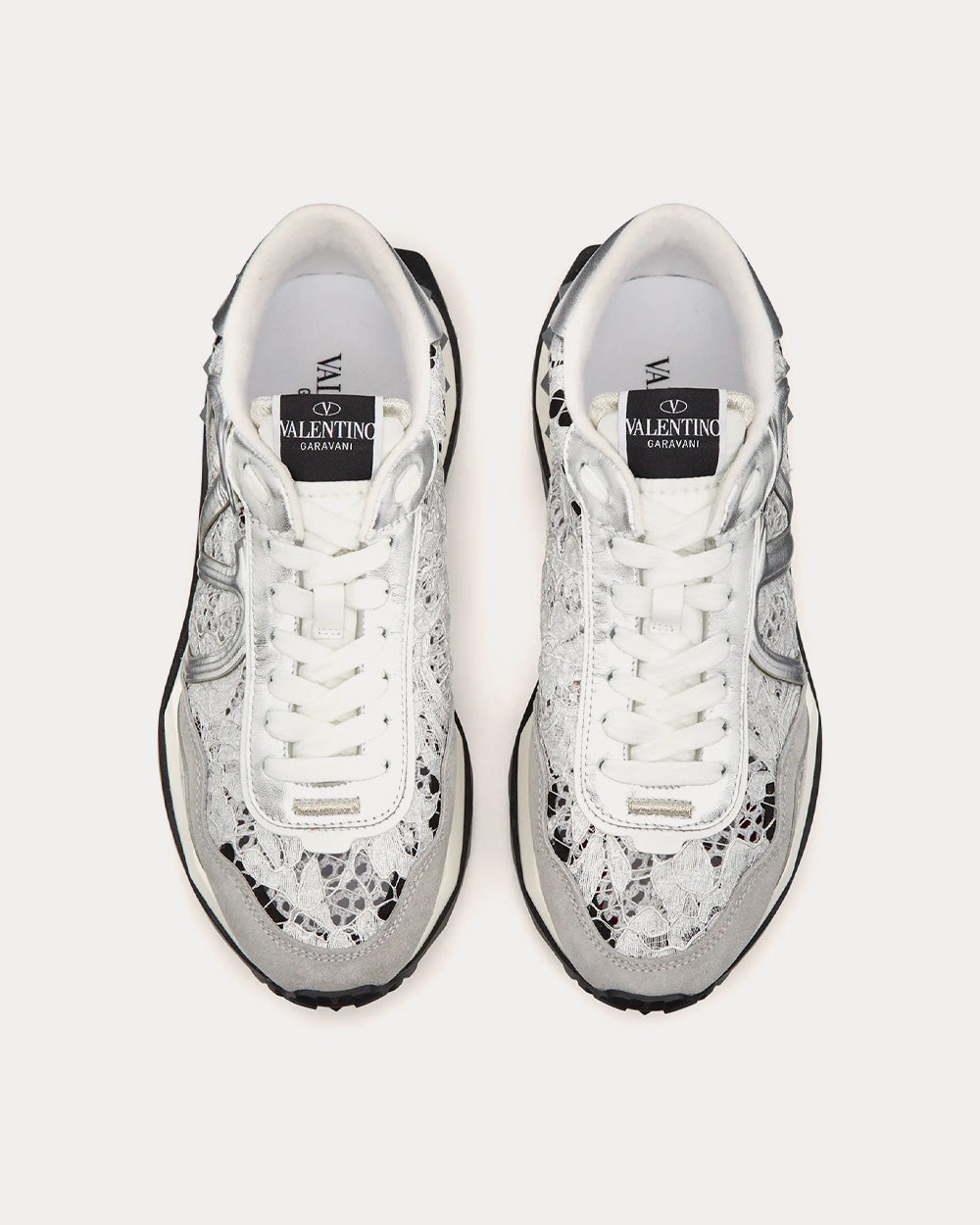 Valentino Lacerunner Silver / Pastel Grey Low Top Sneakers - 2