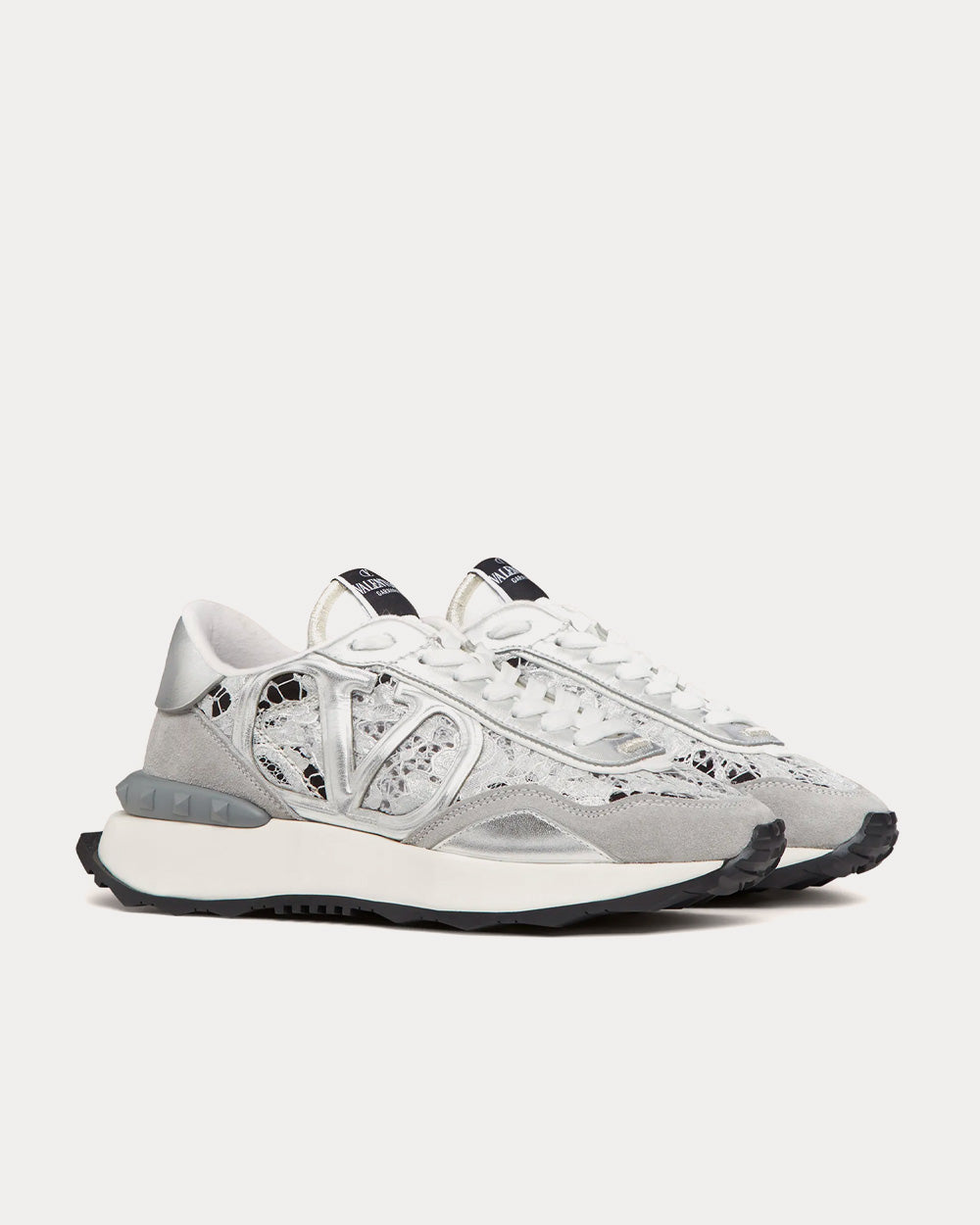 Valentino Lacerunner Silver / Pastel Grey Low Top Sneakers - 3