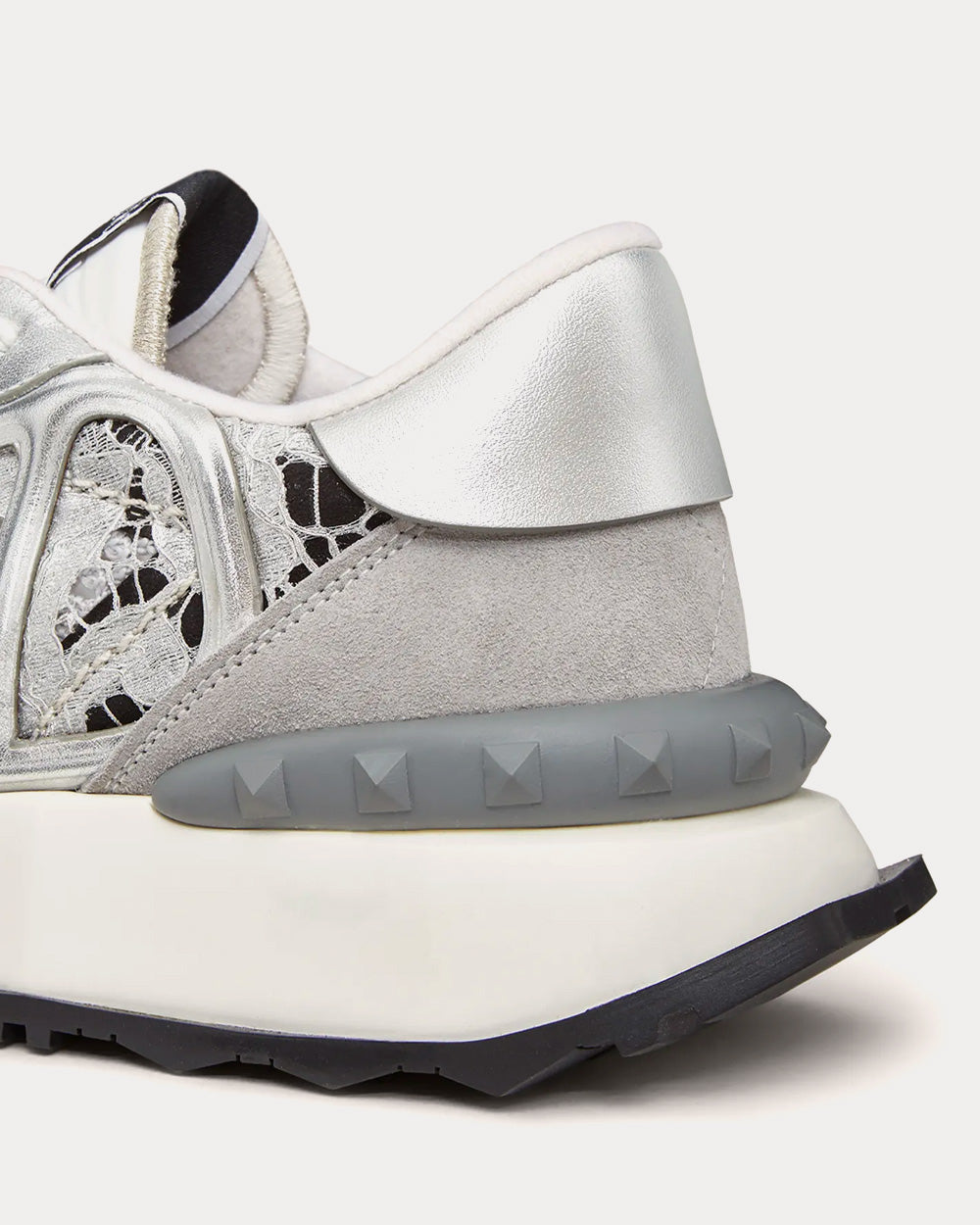 Valentino Lacerunner Silver / Pastel Grey Low Top Sneakers - 5