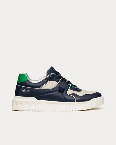 Valentino One Stud Marine / White Low Top Sneakers