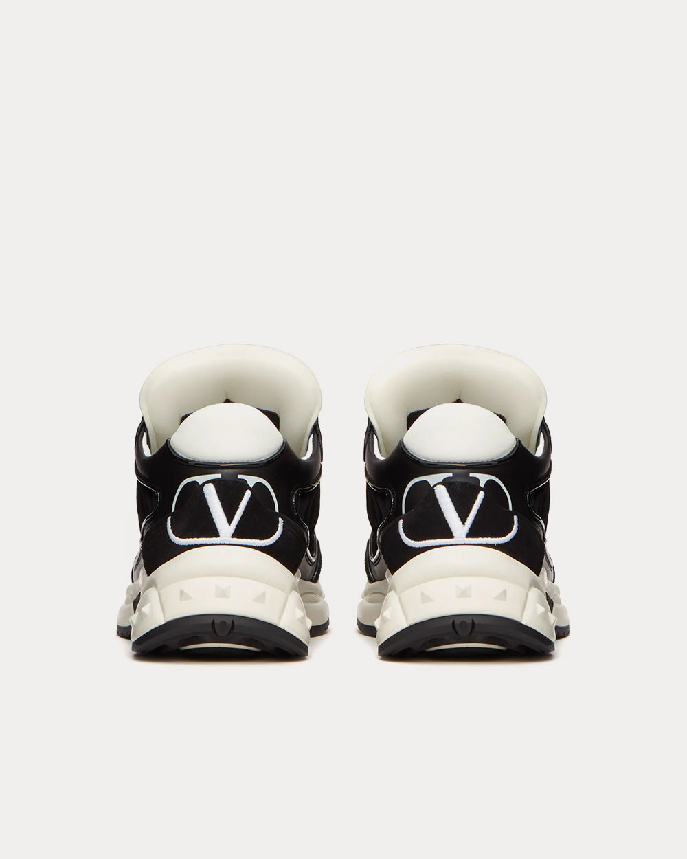 Valentino Ready Go Fabric & Leather Black / Light Ivory Low Top Sneakers - 4