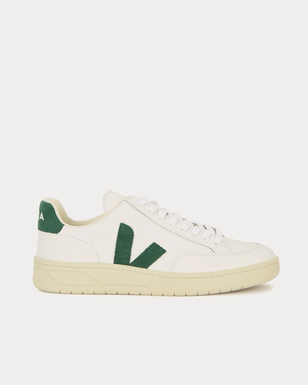 Veja - V-12 White / Dark Green Low Top Sneakers