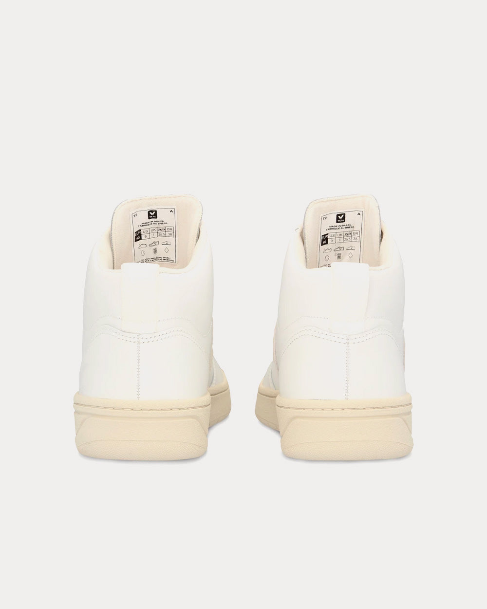 Veja V-15 Leather White Natural High Top Sneakers - 4