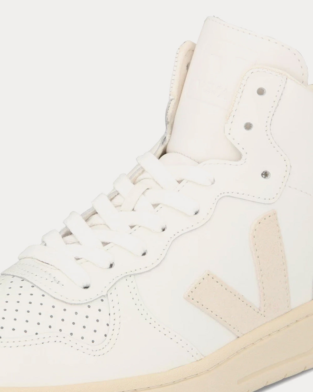 Veja V-15 Leather White Natural High Top Sneakers - 5