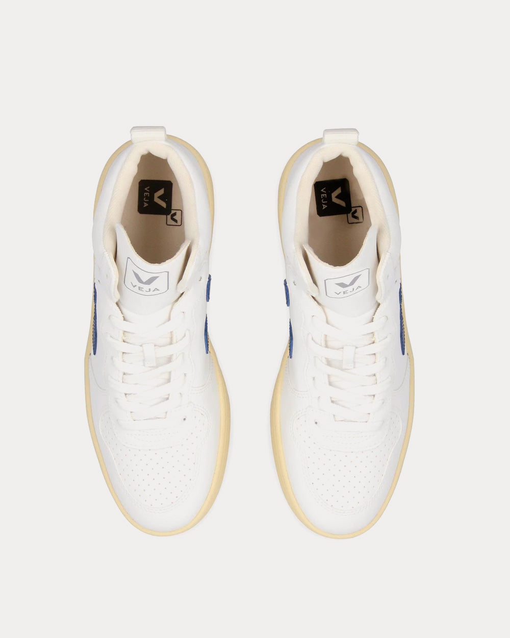 Veja V-15 CWL White / Cobalt / Butter Sole High Top Sneakers - 2