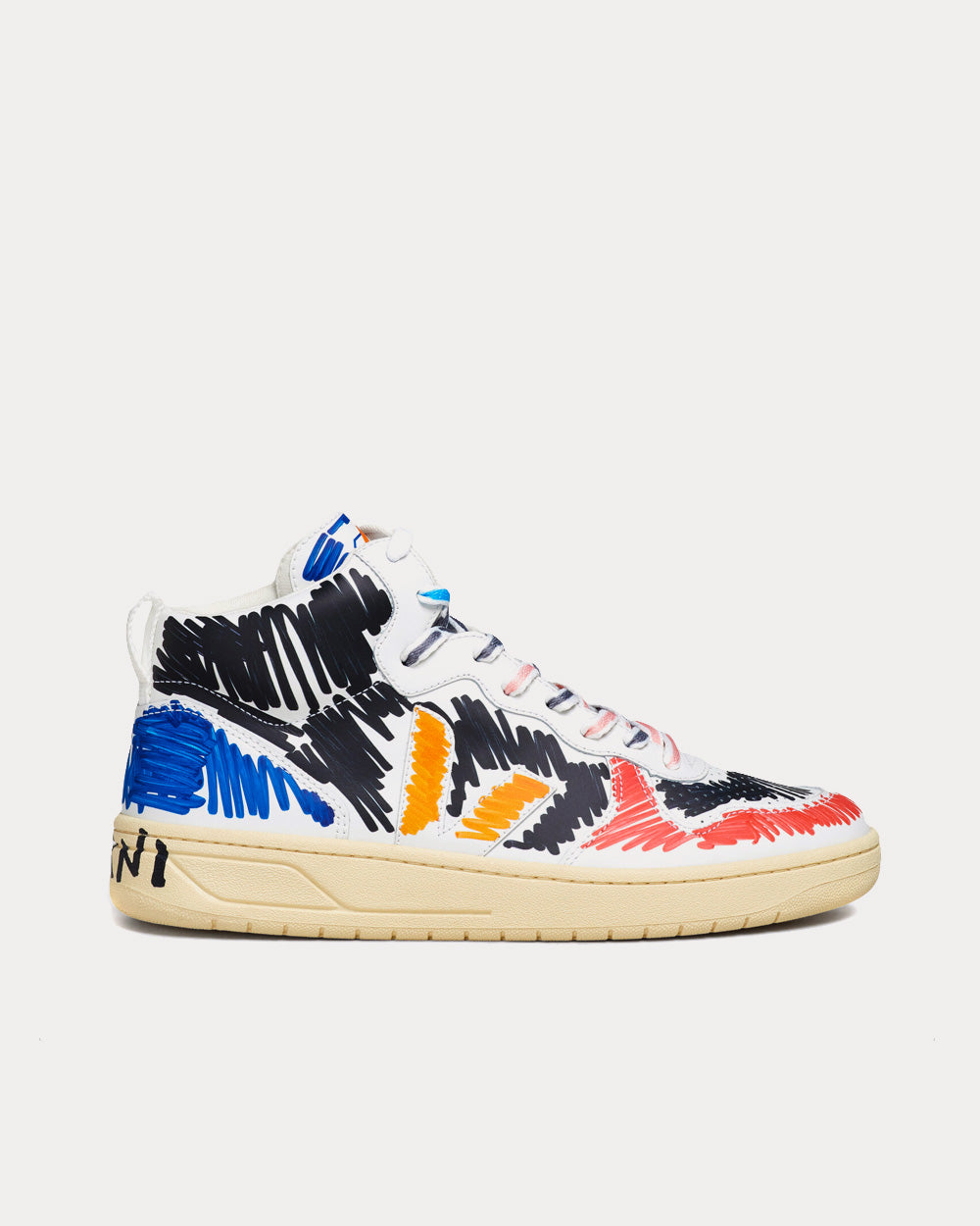 Veja x Marni V-15 Black High Top Sneakers - 1