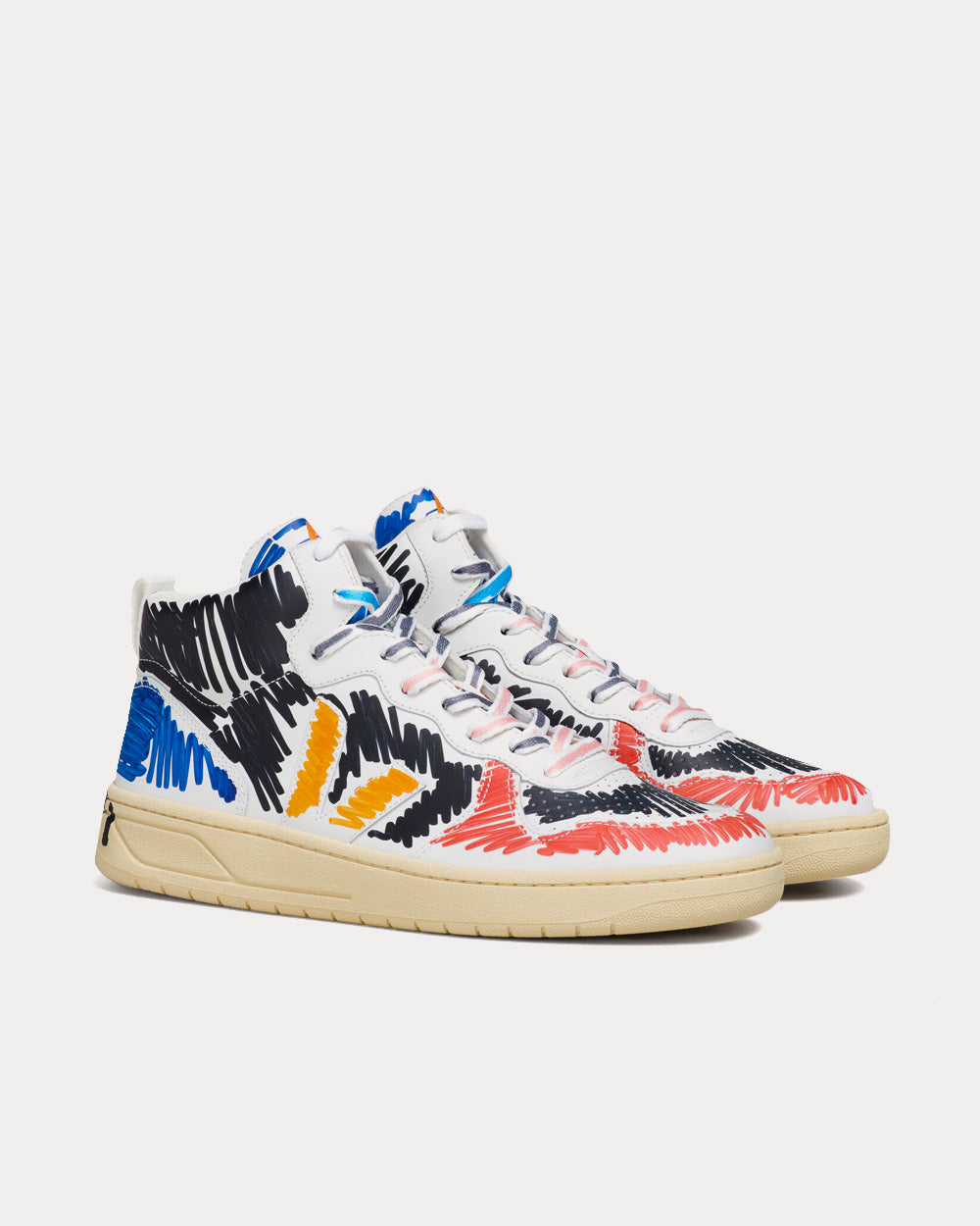 Veja x Marni V-15 Black High Top Sneakers - 2