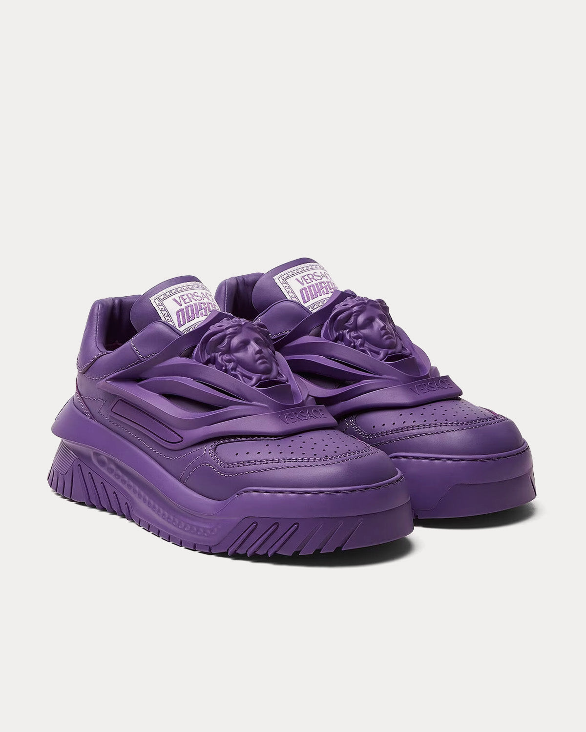 Versace Odissea Leather Violet Low Top Sneakers - 3