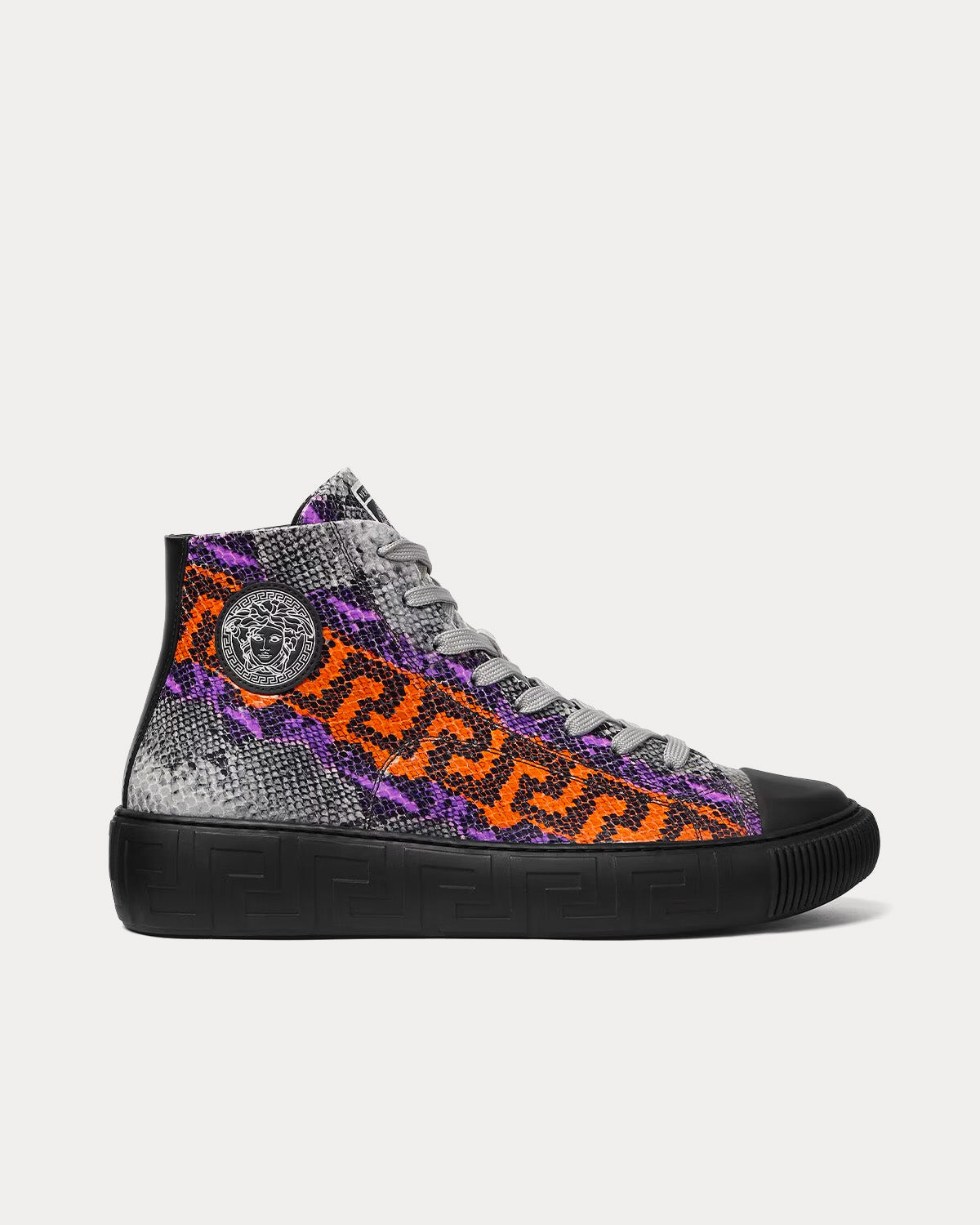 Versace Greca Python Greca Print High Top Sneakers - 1