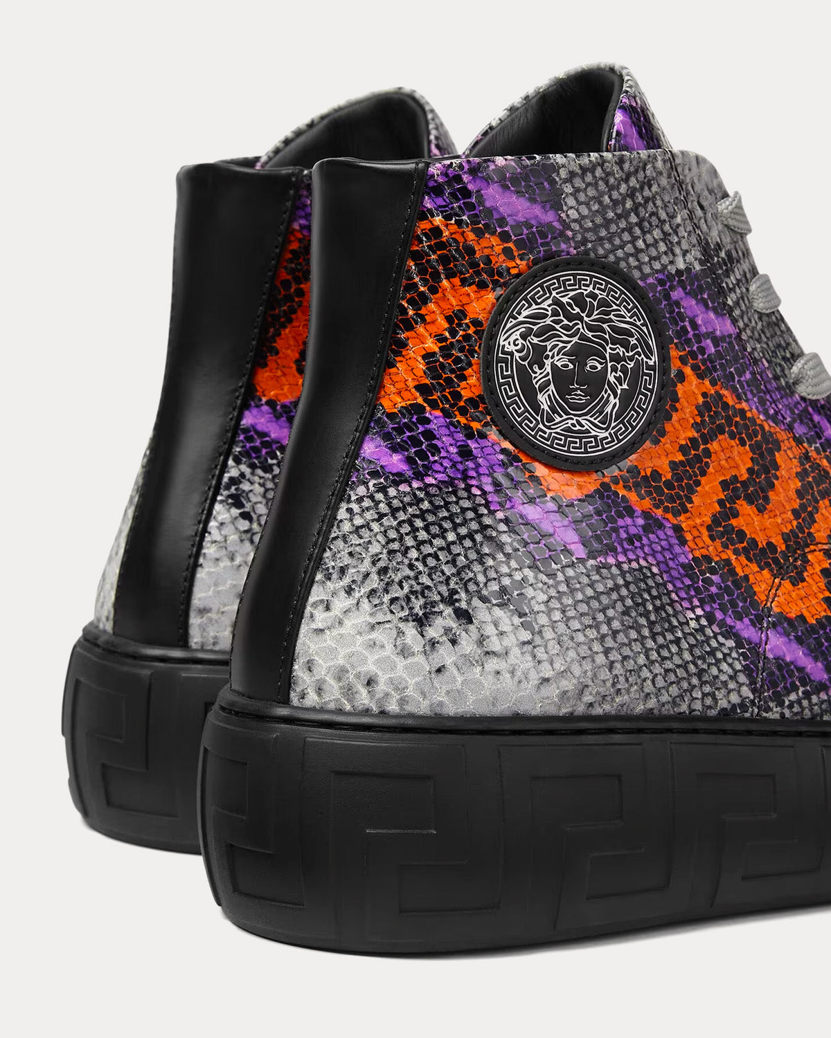 Versace Greca Python Greca Print High Top Sneakers Sneak in Peace